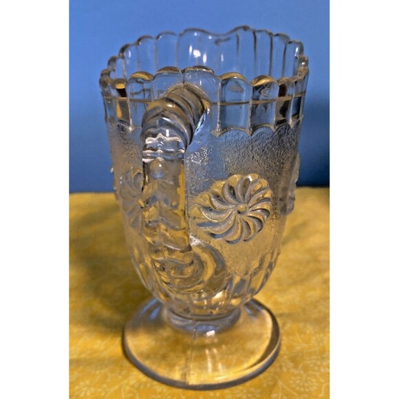 EAPG Antique US Glass No. 15030 ROMAN ROSETTE Creamer Syrup Pitcher 1894-98  5" - Picture 4 of 7